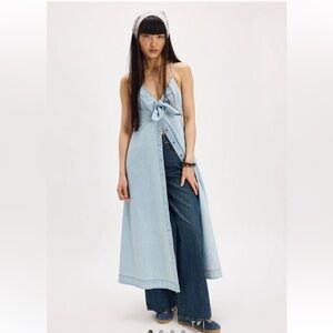 Free People Via Denim Midi Dress Sz-S